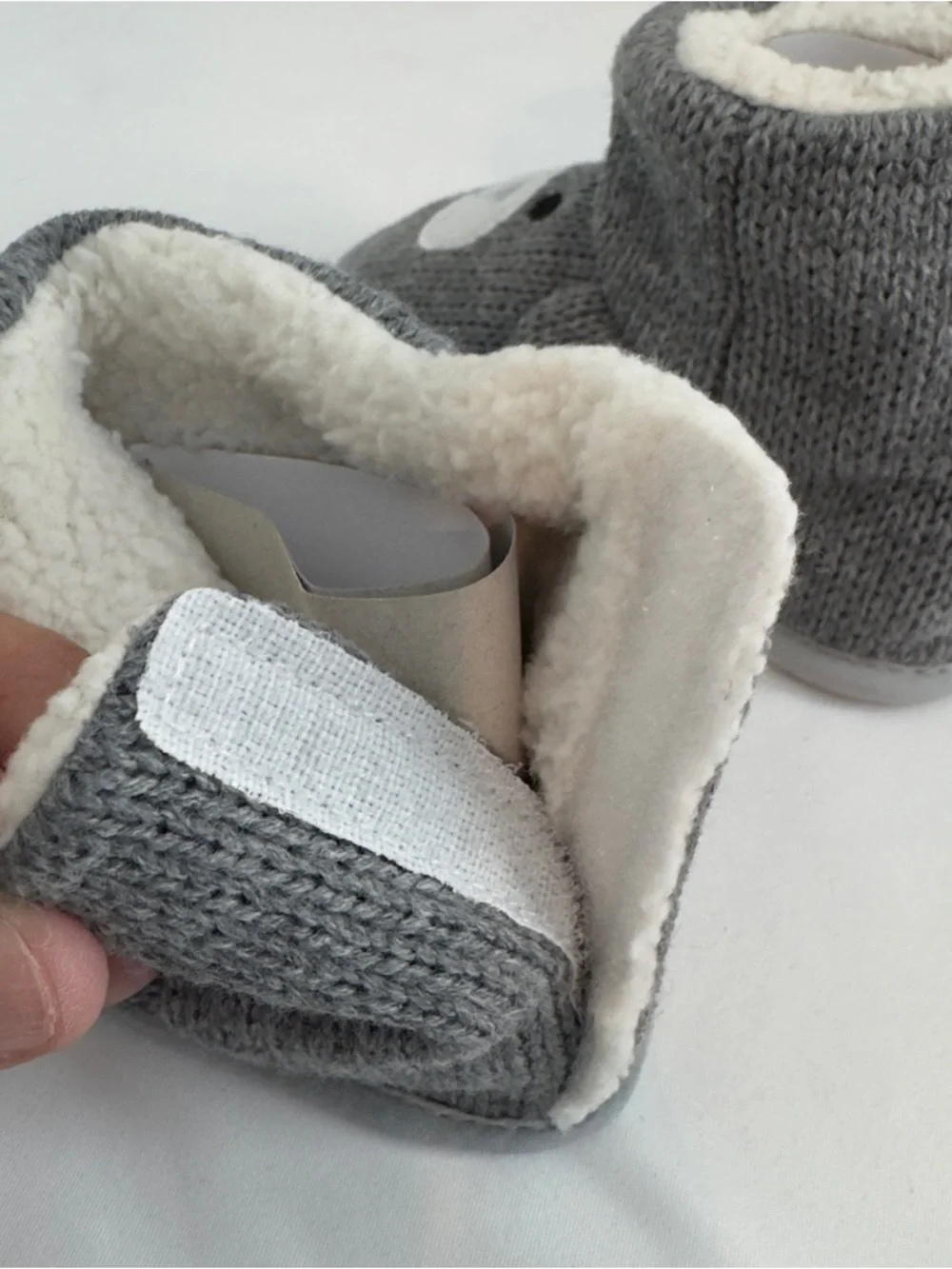 New Childs Bear Slippers Gray Sz 7